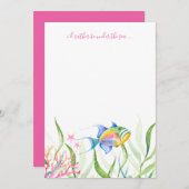 Kleurrijke Tropische Vissen Aquarel Notitiekaartje (Voorkant / Achterkant)