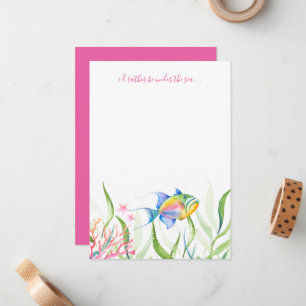 Kleurrijke Tropische Vissen Aquarel Notitiekaartje