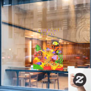 Kleurrijke Tropische Vissen Aquarium Winkel Grote  Raamsticker