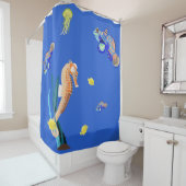 Kleurrijke tropische vissen en zeepaardjes douchegordijn (In situ)