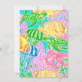 Kleurrijke Tropische Vissen Feest Uitnodigingen (Achterkant)