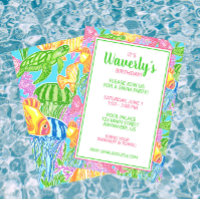 Kleurrijke Tropische Vissen Feest Uitnodigingen