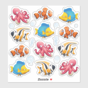Kleurrijke Tropische Vissen Kinderen Sticker