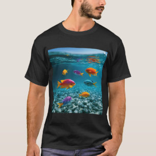 Kleurrijke Tropische Vissen Oceaan Kunst T-shirt