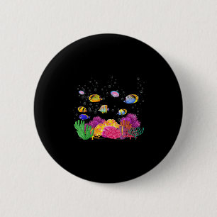 Kleurrijke Tropische Vissen Op Een Koraalrif  Ronde Button 5,7 Cm