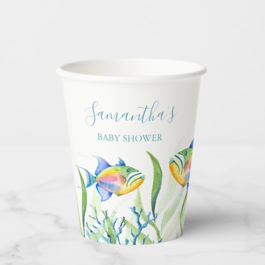 Kleurrijke tropische vissen papieren bekers (Voorkant)
