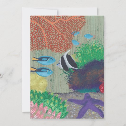 Kleurrijke Tropische Vissen Partij Uitnodigingen (Voorkant)