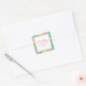 Kleurrijke tropische vissen retouradreslabels vierkante sticker (Envelop)