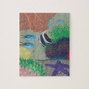 Kleurrijke tropische vissen schilderij Puzzel