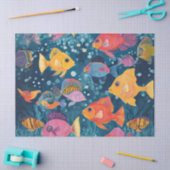 Kleurrijke tropische vissen tissuepapier (Craft)