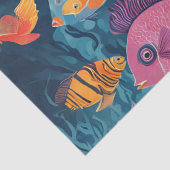 Kleurrijke tropische vissen tissuepapier (Detail)