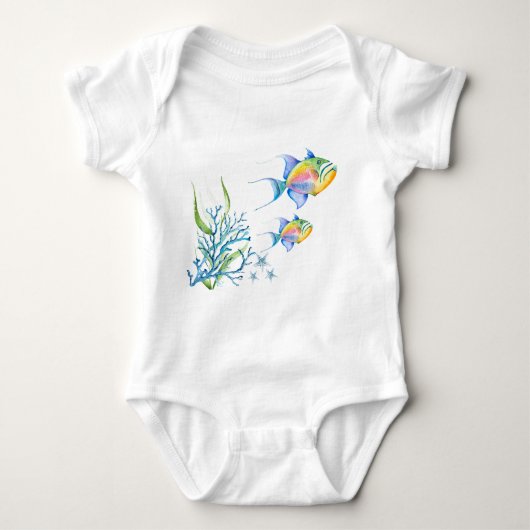 Kleurrijke tropische vissen unieke kunst romper (Voorkant)
