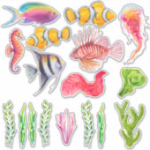 Kleurrijke tropische visszee sticker (Voorkant)