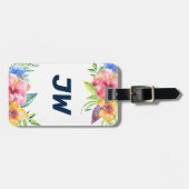 Kleurrijke tropische vloergrens bagagelabel (Voorkant horizontaal)