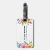 Kleurrijke tropische vloergrens bagagelabel (Achterkant verticaal)