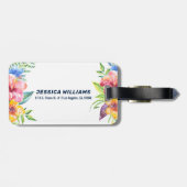 Kleurrijke tropische vloergrens bagagelabel (Achterkant horizontaal)