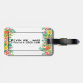 Kleurrijke tropische vloergrens bagagelabel (Achterkant horizontaal)