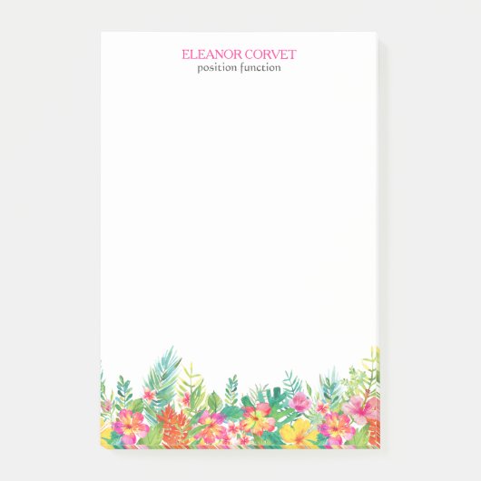 Kleurrijke tropische vloergrens post-it® notes (Voorkant)