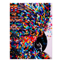 Kleurrijke Tropische Vogel Wand Kunst in Expressio