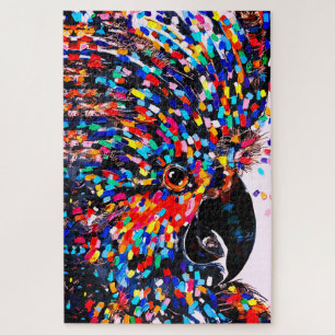 Kleurrijke tropische vogel-wandkunst in expression legpuzzel
