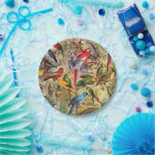 Kleurrijke  tropische vogelparrots papieren bordje (Feest)