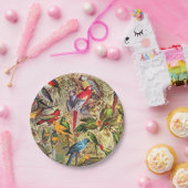 Kleurrijke  tropische vogelparrots papieren bordje (Feest)