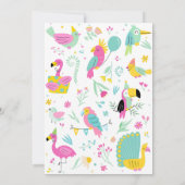 Kleurrijke tropische vogels baby shower kaart (Achterkant)