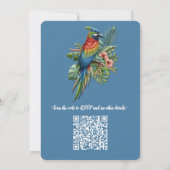 Kleurrijke tropische vogels en levendige, weelderi kaart (Achterkant)