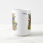 Kleurrijke tropische vogels en levendige weelderig koffiemok (Center)