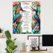 Kleurrijke tropische vogels en levendige weelderig poster (Thuiskantoor)