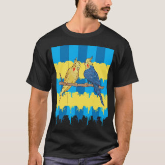 Kleurrijke tropische vogels illustratie artwork. t-shirt