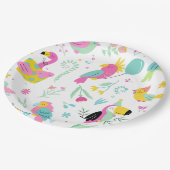 Kleurrijke tropische vogels papieren bordje (Gekanteld)