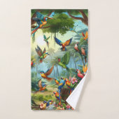 Kleurrijke tropische vogels tussen levendige, weel bad handdoek (Handdoek)