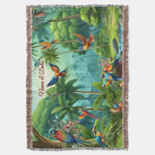 Kleurrijke tropische vogels tussen levendige, weel deken (Voorkant Verticaal)