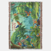 Kleurrijke tropische vogels tussen levendige, weel deken (Voorkant Verticaal)