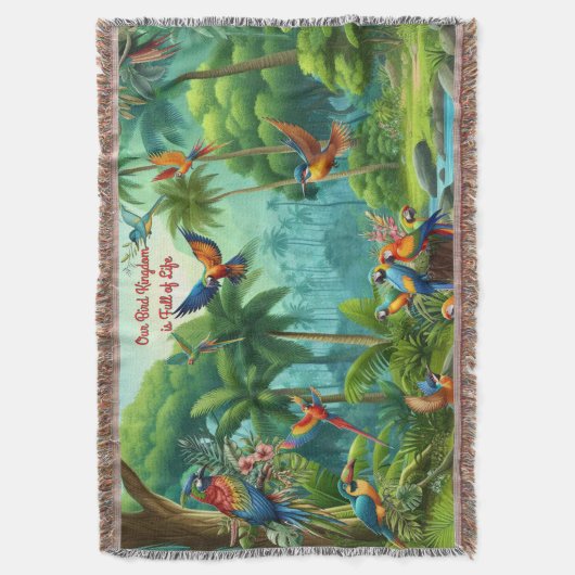 Kleurrijke tropische vogels tussen levendige, weel deken (Voorkant Verticaal)