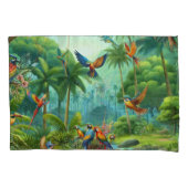 Kleurrijke tropische vogels tussen levendige, weel kussensloop (Voorkant)