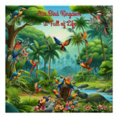 Kleurrijke tropische vogels tussen levendige, weel perfect poster (Voorkant)