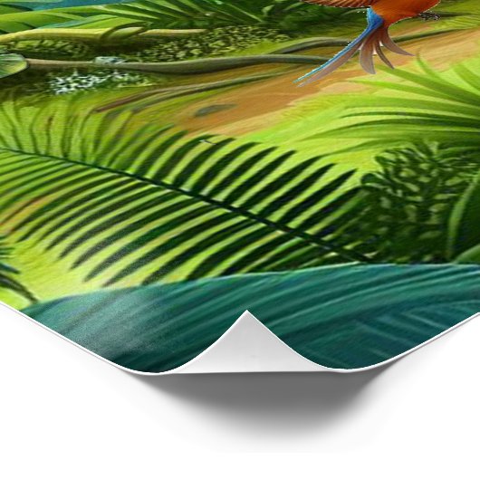 Kleurrijke tropische vogels tussen levendige, weel perfect poster (Hoek)