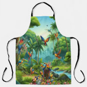 Kleurrijke tropische vogels tussen levendige, weel schort (Voorkant)