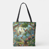 Kleurrijke tropische vogels tussen levendige, weel tote bag (Achterkant)