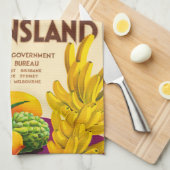 Kleurrijke tropische vruchten en bloemen theedoek (Quarter Fold)