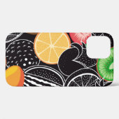 Kleurrijke tropische vruchten, zwarte achtergrond. Case-Mate iPhone case (Achterkant (horizontaal))