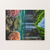 Kleurrijke tropische waterval legpuzzel (Horizontaal)