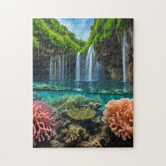 Kleurrijke tropische waterval legpuzzel (Verticaal)