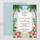 Kleurrijke Tropische Waterverf Bruiloft Kaart (Voorkant / Achterkant)