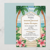 Kleurrijke Tropische Waterverf Bruiloft Receptie Kaart (Voorkant / Achterkant)