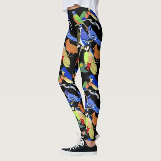 Kleurrijke tropische wilde vogels leggings (Links)