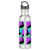 Kleurrijke tropische Zeeen schildpad Waterfles (Achterkant)