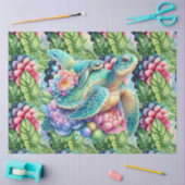 Kleurrijke Tropische Zeeen Schildpadden Mama & Bab Tissuepapier (Craft)